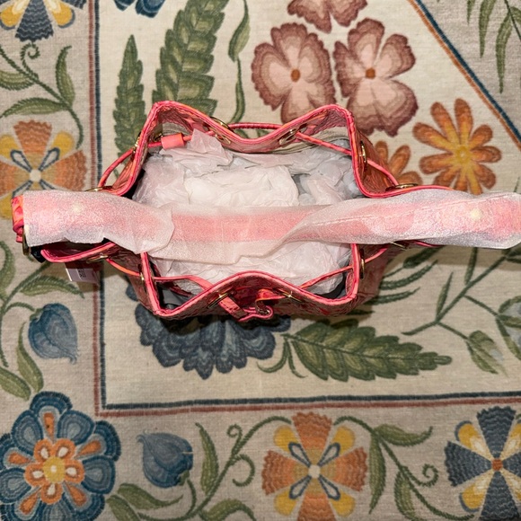 Brahmin Pink Croc Bucket Bag - Picture 2 of 5